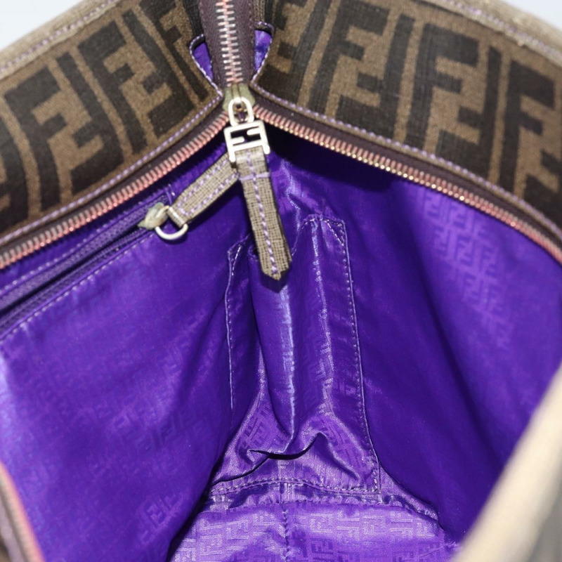 【日本直送】FENDI Zucca帆布手提包 PVC黑色棕色 正品 ep11387-18