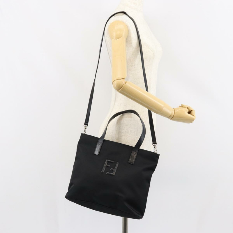 【日本直送】FENDI 尼龍手提包 2way 黑色銀色 正品 ep11442-22