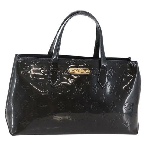 路易威登 Vernis Wilshire PM 手提包 藍色 Infini M91451 LV Auth ep11286