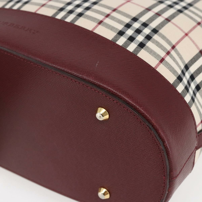 【日本直送】BURBERRY Nova 格紋帆布手提包 米色 金色 正品 ep11287-8