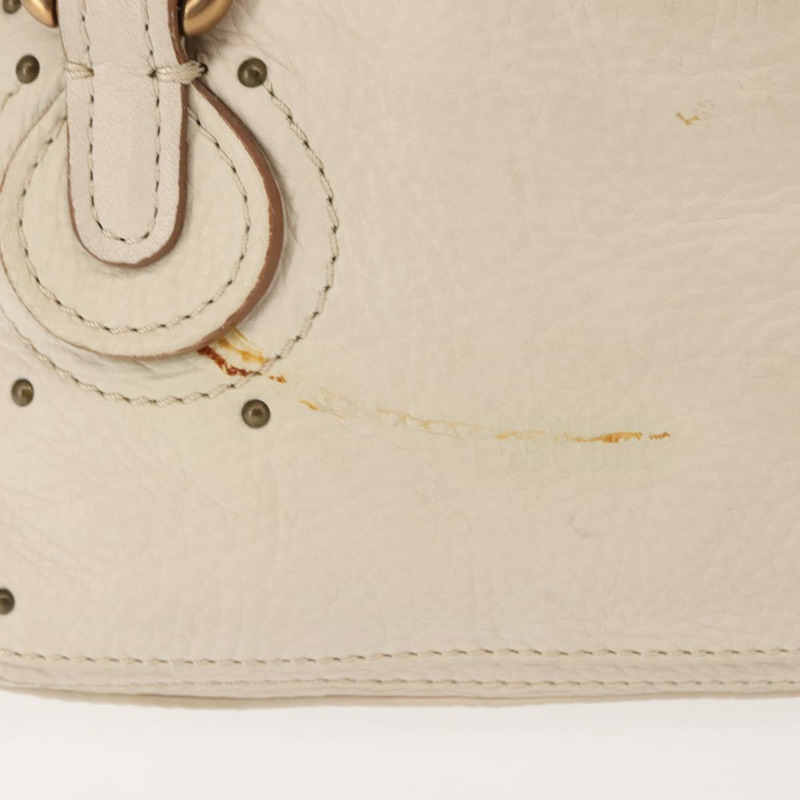 【日本直送】Chloe Paddington 手提包 皮革 白色 金 銀色 正品 BA7074-2