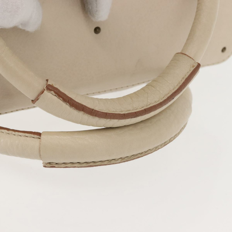 【日本直送】Chloe Paddington 手提包 皮革 白色 金 銀色 正品 BA7074-7