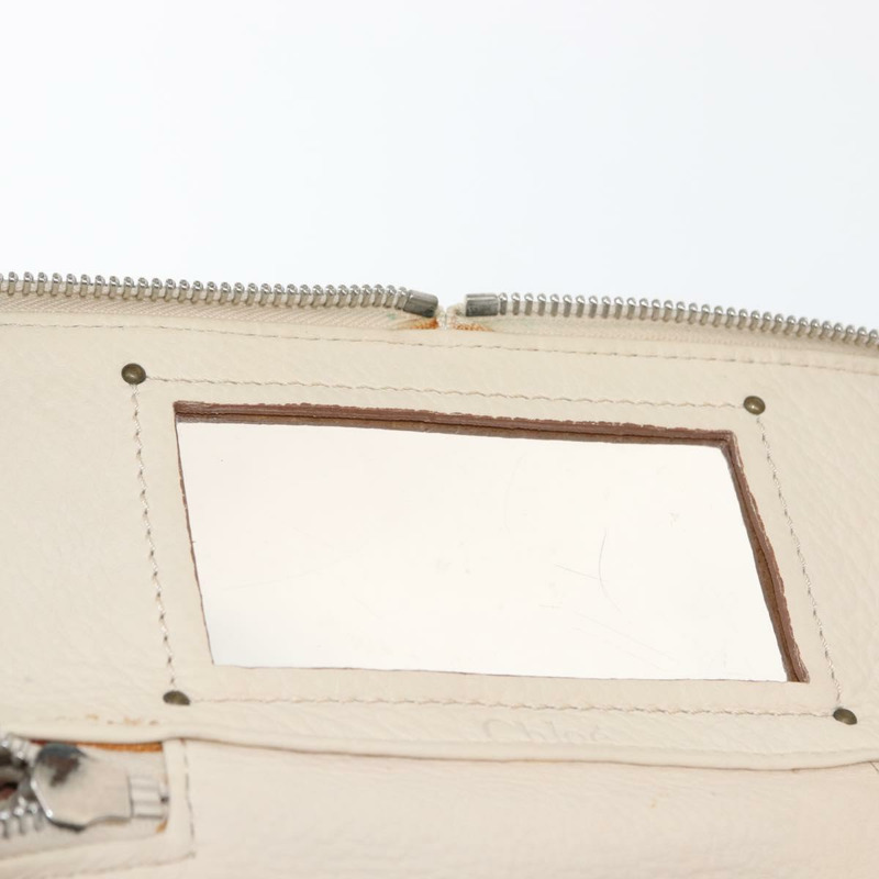 【日本直送】Chloe Paddington 手提包 皮革 白色 金 銀色 正品 BA7074-9