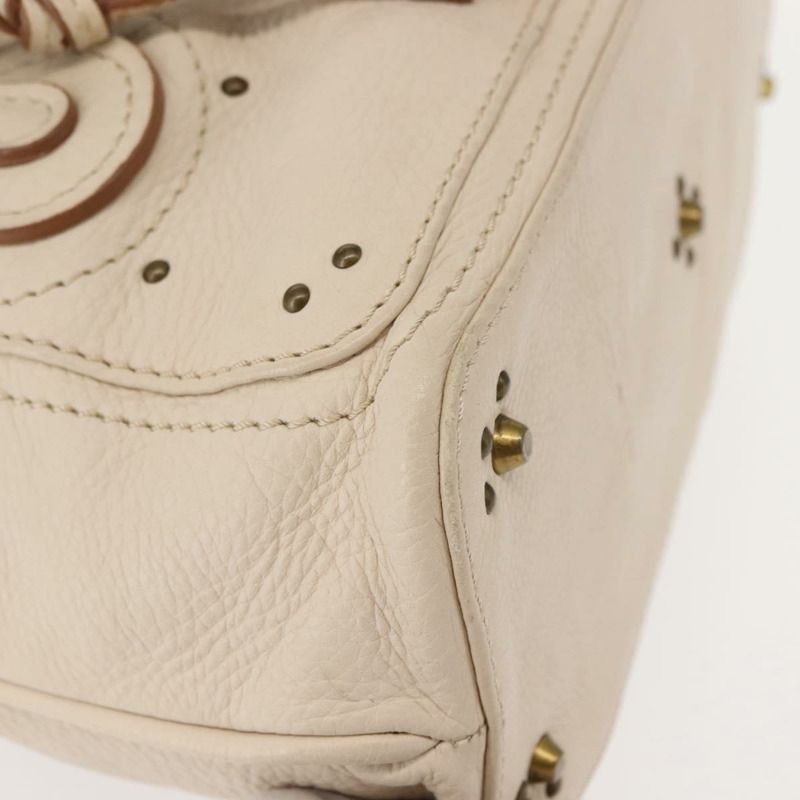 【日本直送】Chloe Paddington 手提包 皮革 白色 金 銀色 正品 BA7074-13