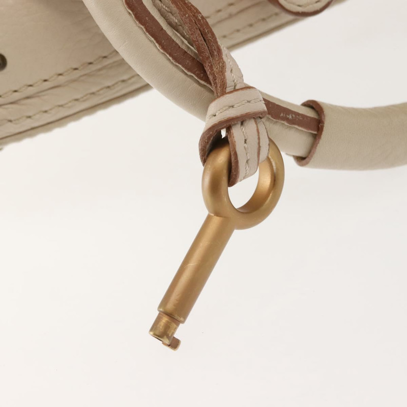 【日本直送】Chloe Paddington 手提包 皮革 白色 金 銀色 正品 BA7074-18