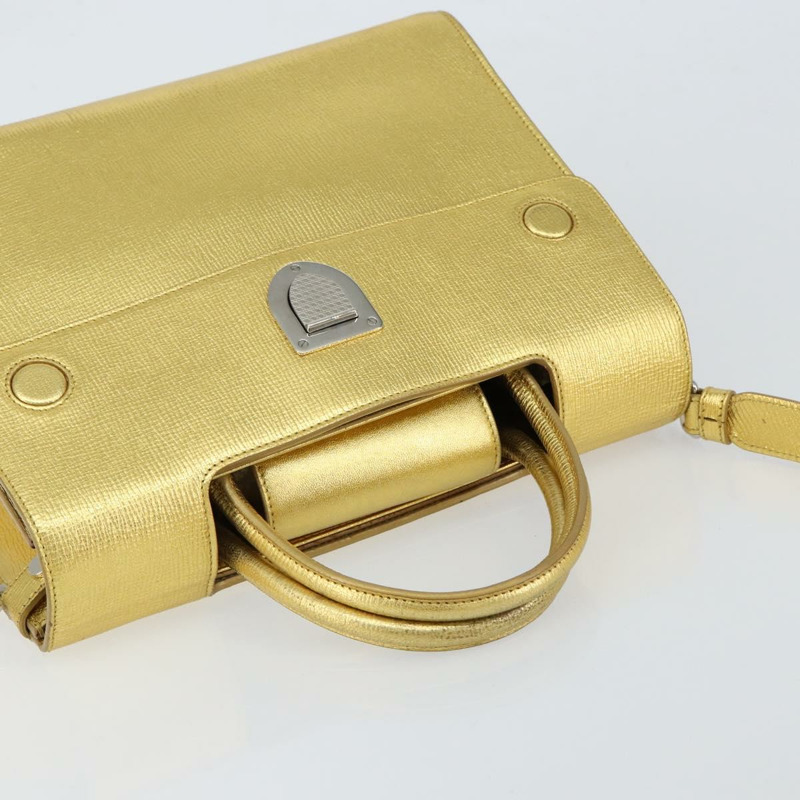 【日本直送】Christian Dior 手提包 皮革 兩用 金銀 正品 BA7088-5