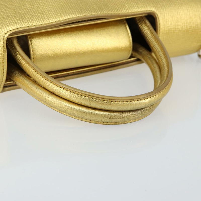 【日本直送】Christian Dior 手提包 皮革 兩用 金銀 正品 BA7088-6