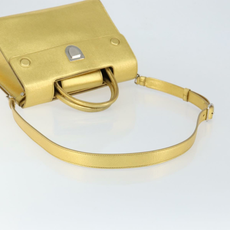 【日本直送】Christian Dior 手提包 皮革 兩用 金銀 正品 BA7088-8