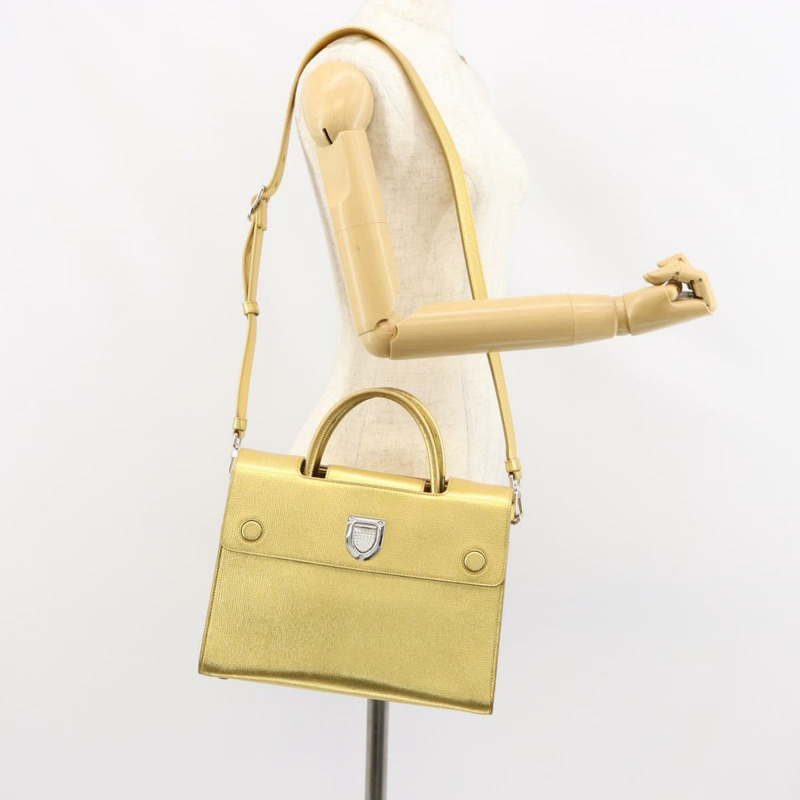 【日本直送】Christian Dior 手提包 皮革 兩用 金銀 正品 BA7088-26