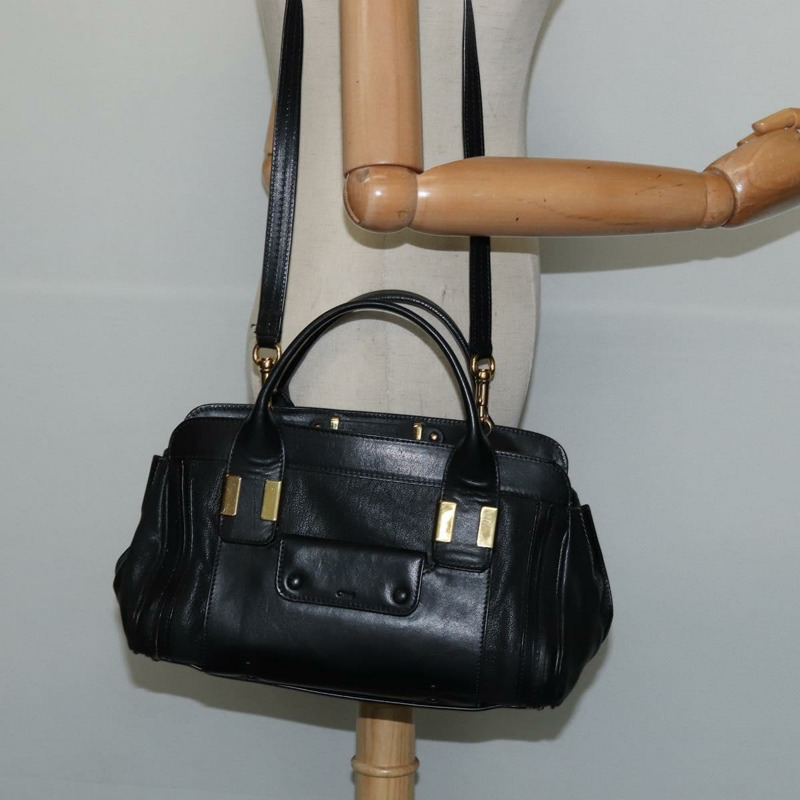 【日本直送】Chloe Alice 手提包 皮革 兩用 黑色 金色 正品 BA7070-22