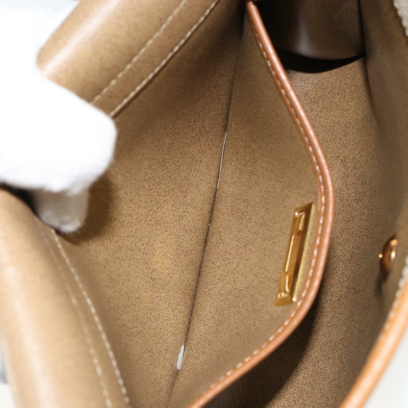 【日本直送】Christian Dior 蜂巢帆布肩背包 PVC 皮革 米色 金色 正品 BA7080-20