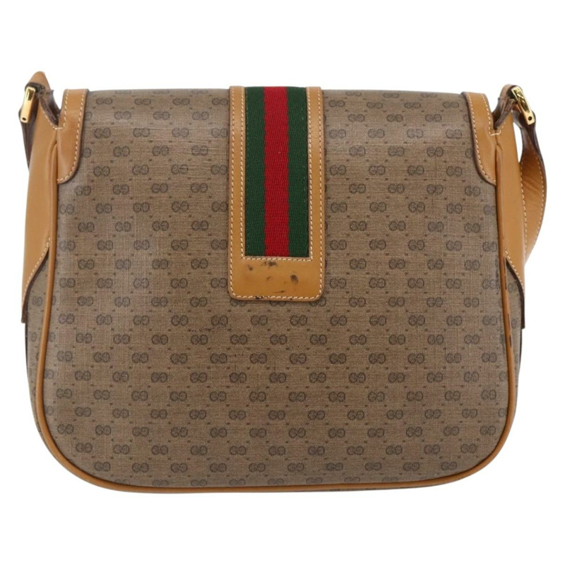 【日本直送】GUCCI Micro GG Supreme Web Sherry Line Bag PVC Beige 001 115 0914 Auth BA7111-1