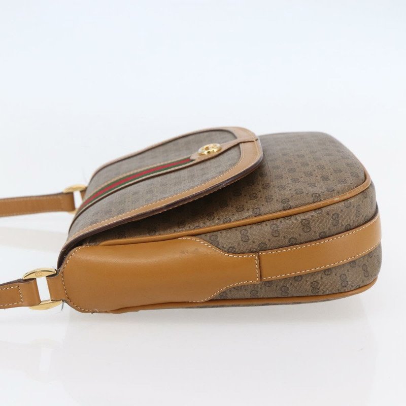 【日本直送】GUCCI Micro GG Supreme Web Sherry Line Bag PVC Beige 001 115 0914 Auth BA7111-2