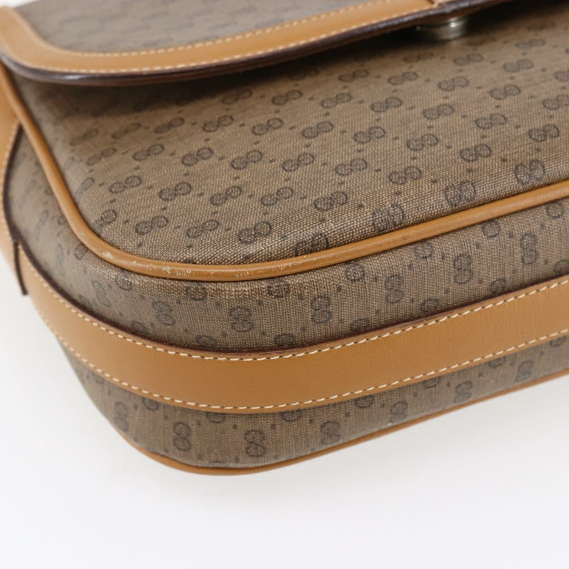 【日本直送】GUCCI Micro GG Supreme Web Sherry Line Bag PVC Beige 001 115 0914 Auth BA7111-13