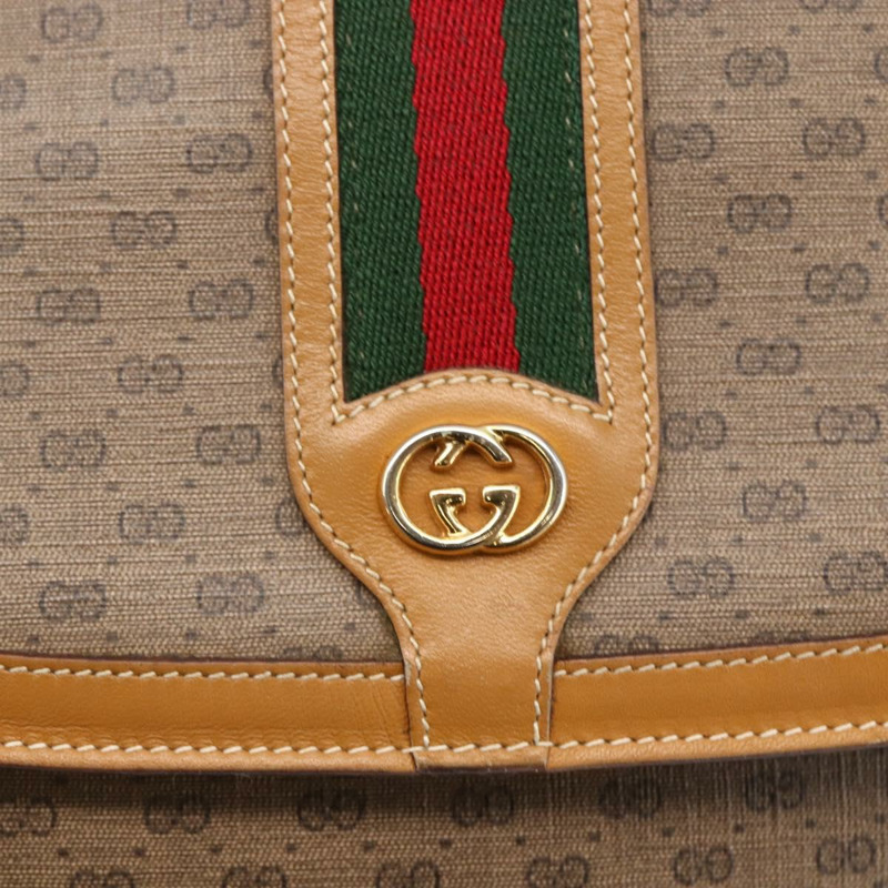 【日本直送】GUCCI Micro GG Supreme Web Sherry Line Bag PVC Beige 001 115 0914 Auth BA7111-16