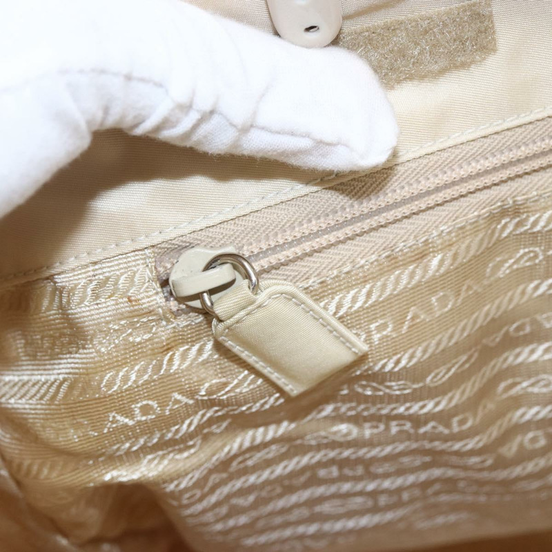 【日本直送】PRADA 尼龍托特包 象牙色 銀色 正品 147950-18