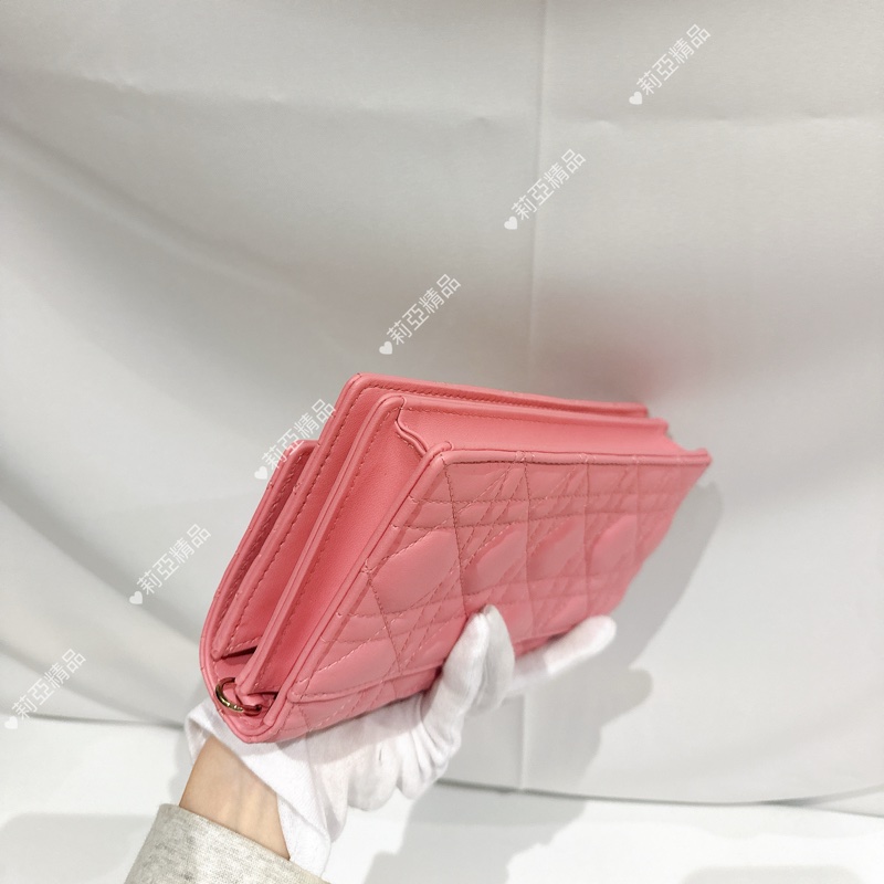 莉亞精品♡ miss dior手提鏈條包 粉 全新閒置-9