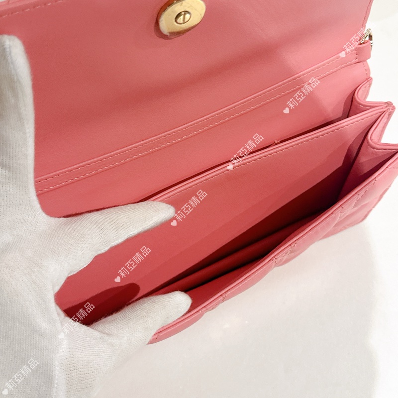 莉亞精品♡ miss dior手提鏈條包 粉 全新閒置-10