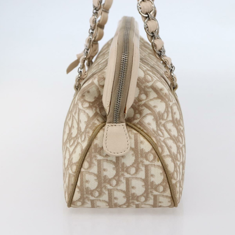 【日本直送】Christian Dior Trotter帆布浪漫手提包 PVC米色銀色 正品 147501-3