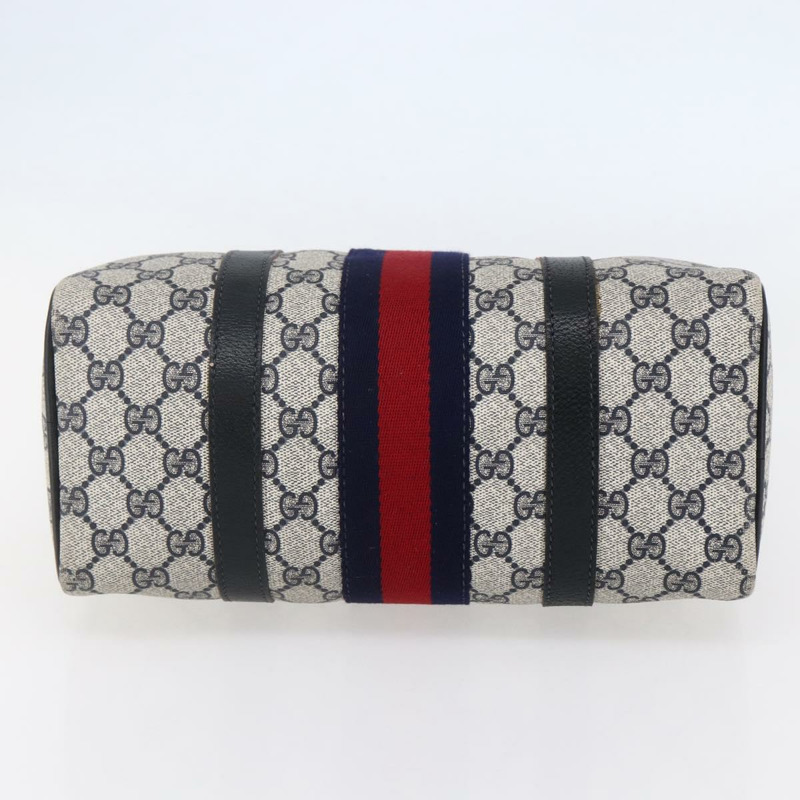 【日本直送】GUCCI GG Supreme Sherry Line 波士頓包 PVC 海軍藍 金色 40 3841 正品 147499-4