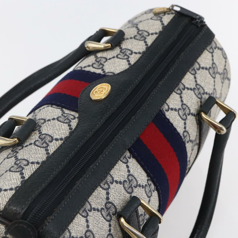 【日本直送】GUCCI GG Supreme Sherry Line 波士頓包 PVC 海軍藍 金色 40 3841 正品 147499-5