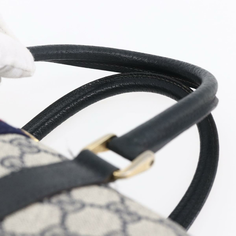 【日本直送】GUCCI GG Supreme Sherry Line 波士頓包 PVC 海軍藍 金色 40 3841 正品 147499-7
