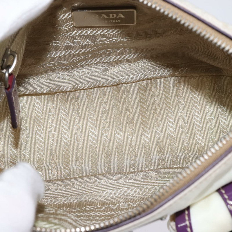 【日本直送】PRADA 單肩包 尼龍琺瑯 白色 銀色 正品 147522-9