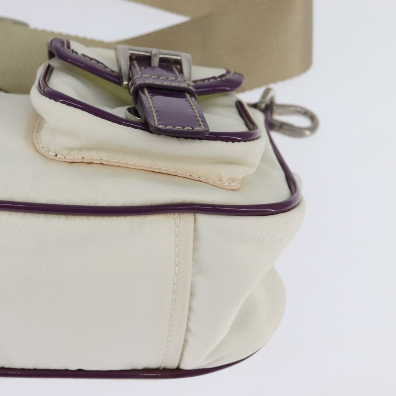 【日本直送】PRADA 單肩包 尼龍琺瑯 白色 銀色 正品 147522-13