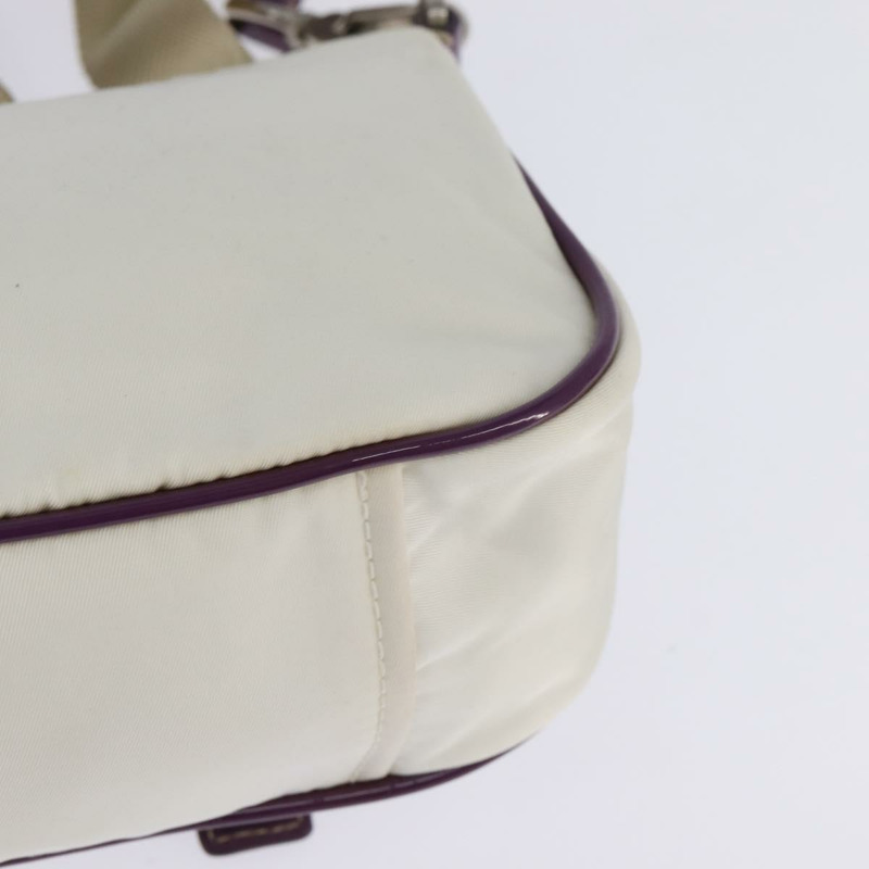 【日本直送】PRADA 單肩包 尼龍琺瑯 白色 銀色 正品 147522-15
