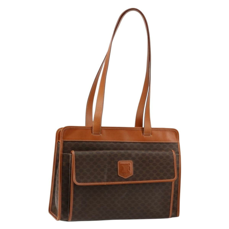 【日本直送】CELINE Macadam帆布托特包 PVC皮革 棕色 金色 正品 ep11322-0