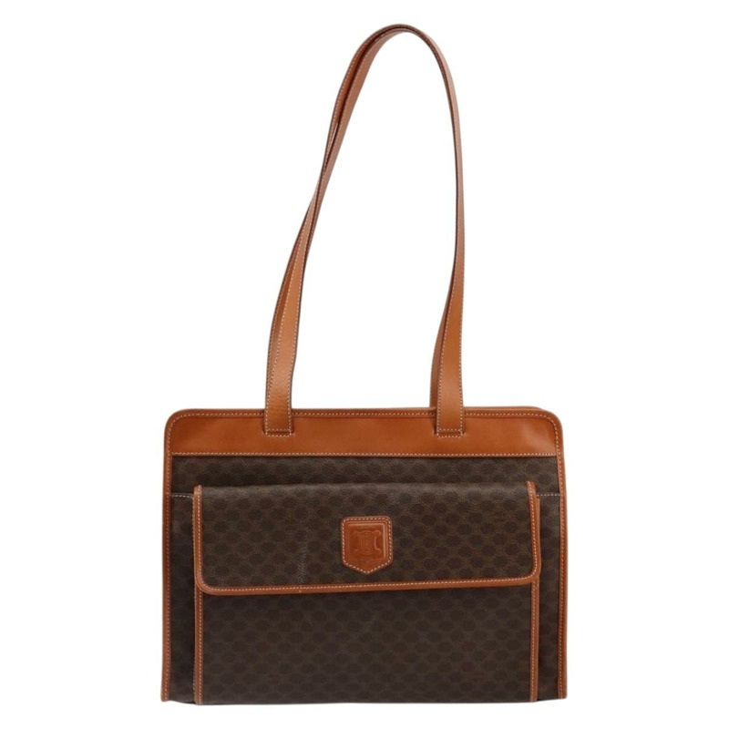 【日本直送】CELINE Macadam帆布托特包 PVC皮革 棕色 金色 正品 ep11322-12