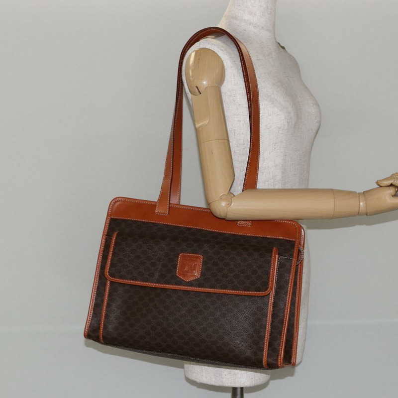 【日本直送】CELINE Macadam帆布托特包 PVC皮革 棕色 金色 正品 ep11322-22