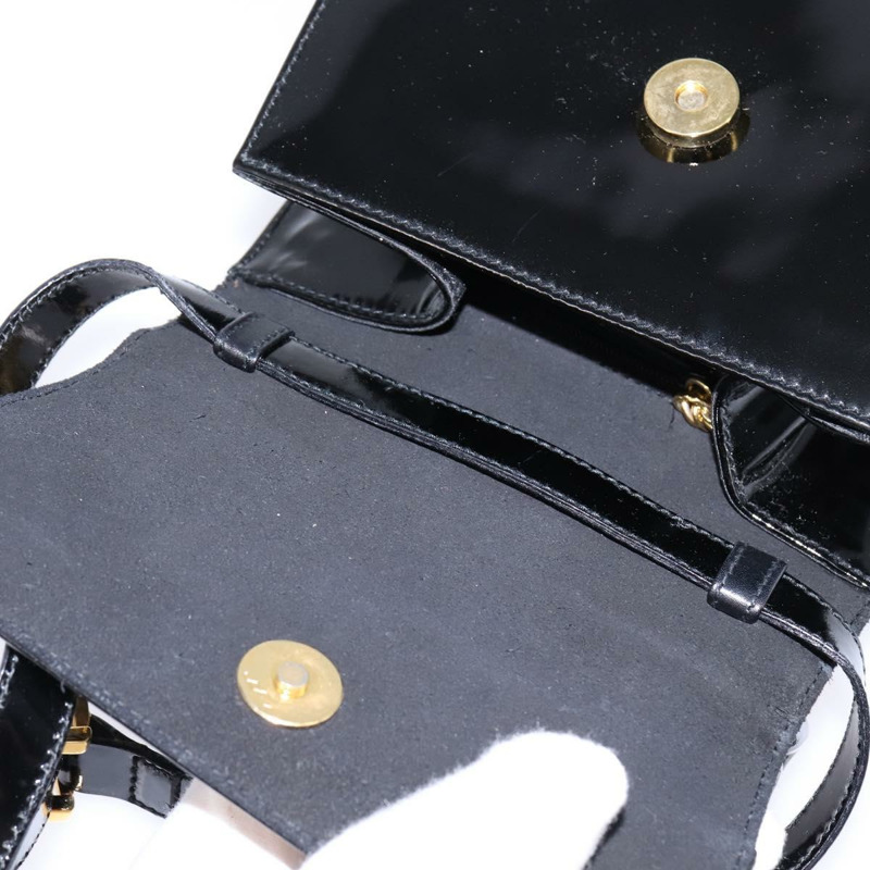 【日本直送】Salvatore Ferragamo Vala 琺瑯雙面手提包，黑色金色，正品編號 147507-9