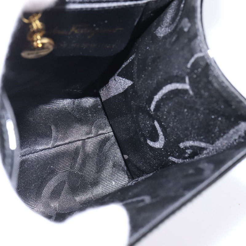 【日本直送】Salvatore Ferragamo Vala 琺瑯雙面手提包，黑色金色，正品編號 147507-19