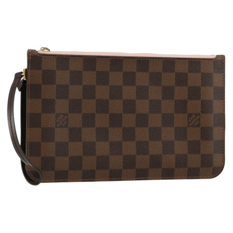 路易威登 Damier Ebene Neverfull 中號手拿包 LV 正品 148039