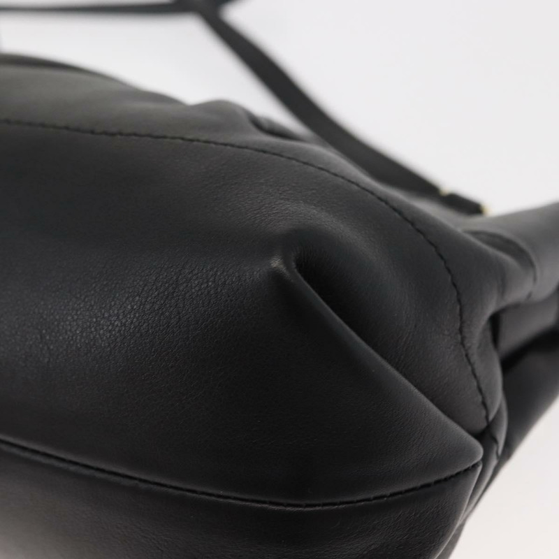 【日本直送】Salvatore Ferragamo Gancini 手提包 皮革 2way 黑色 金色 Auth 148032-16