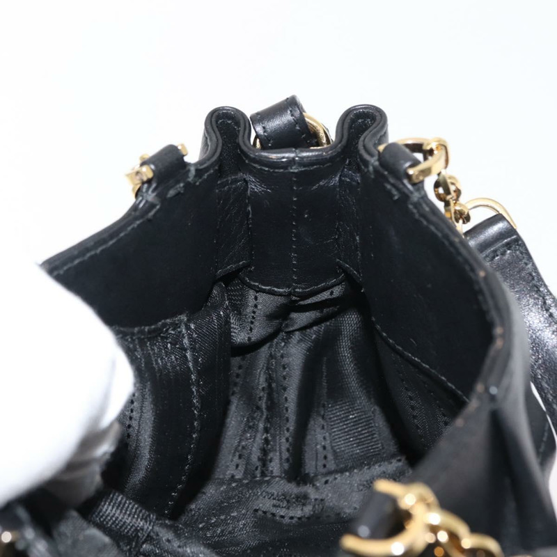 【日本直送】Salvatore Ferragamo Gancini 手提包 皮革 2way 黑色 金色 Auth 148032-19