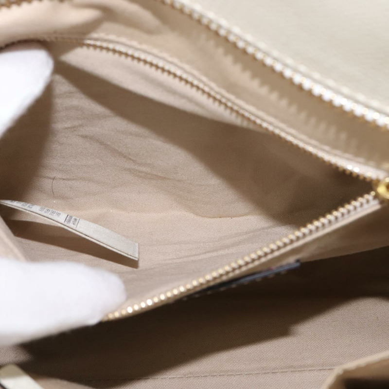 【日本直送】BURBERRY Nova 格紋手提包 PVC 皮革 2way 米色 金色 Auth 147477-21