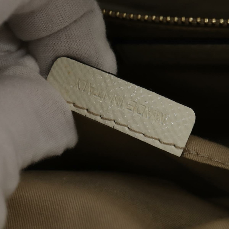 【日本直送】BURBERRY Nova 格紋手提包 PVC 皮革 2way 米色 金色 Auth 147477-22