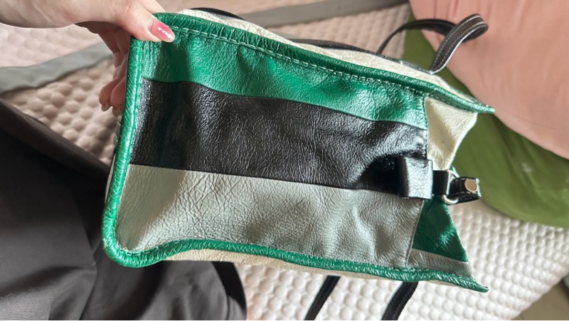 Balenciaga Bazar中號 綠色條紋-4