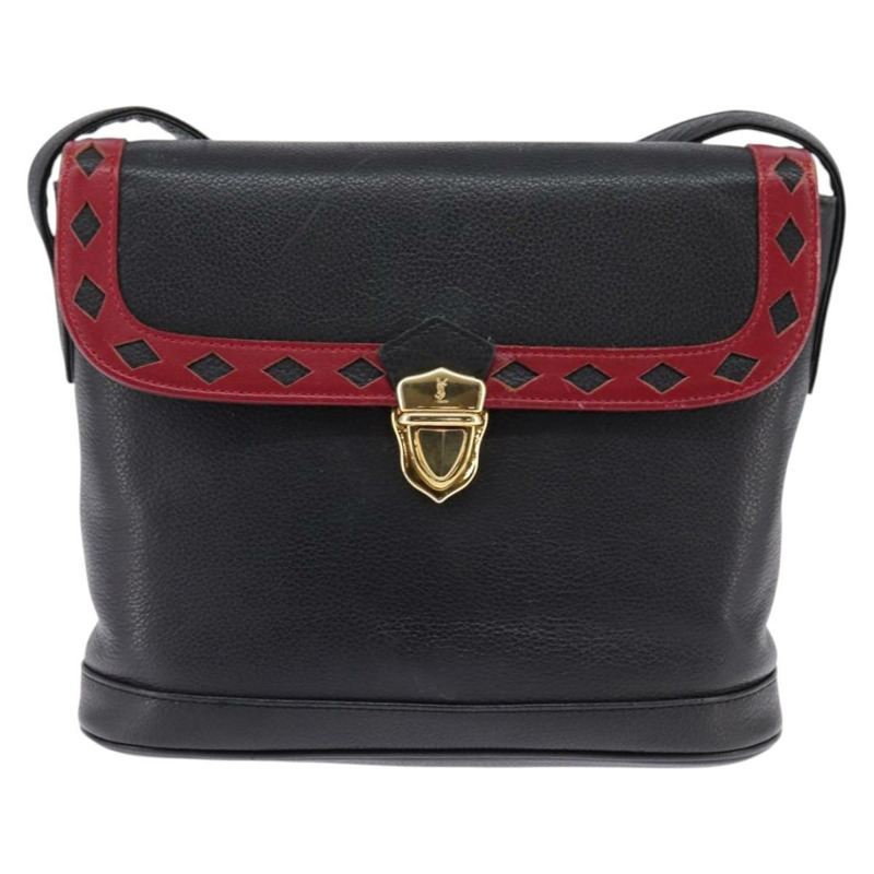 【日本直送】SAINT LAURENT 黑色金色皮革單肩包 正品 148350-12