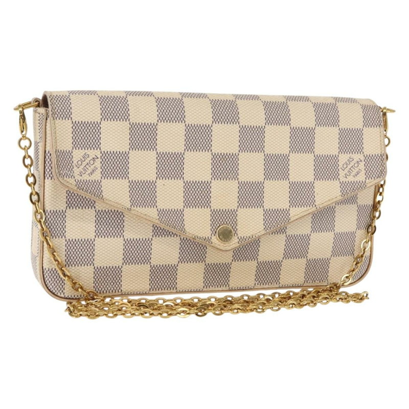 【日本直送】路易威登 Damier Azur Pochette Felicie 鏈條錢包 N63106 LV 正品 148308-0