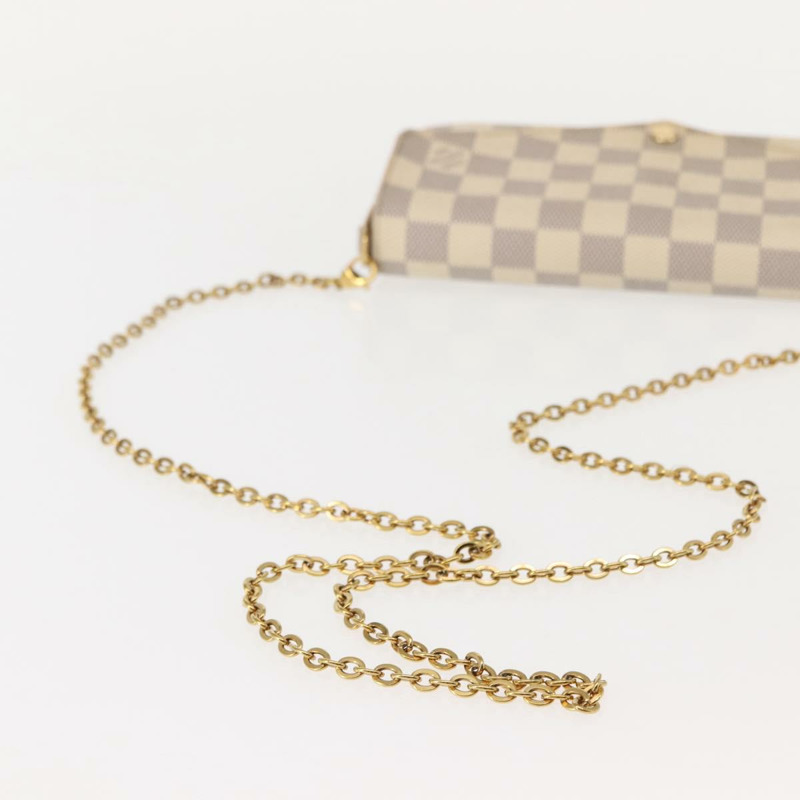 【日本直送】路易威登 Damier Azur Pochette Felicie 鏈條錢包 N63106 LV 正品 148308-6