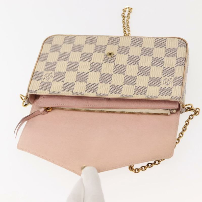 【日本直送】路易威登 Damier Azur Pochette Felicie 鏈條錢包 N63106 LV 正品 148308-9