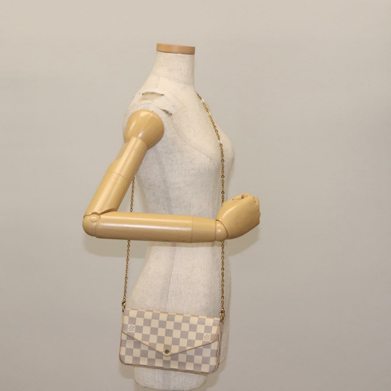 【日本直送】路易威登 Damier Azur Pochette Felicie 鏈條錢包 N63106 LV 正品 148308-26