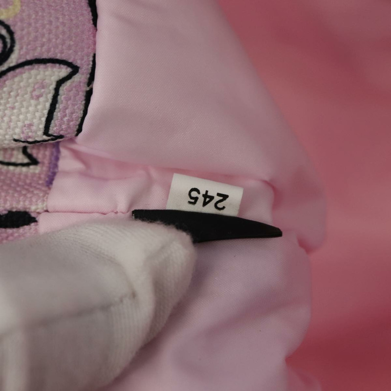 【日本直送】Miu Miu Madras Cat 抽繩帆布粉紅銀色手袋 Auth bs30224-18