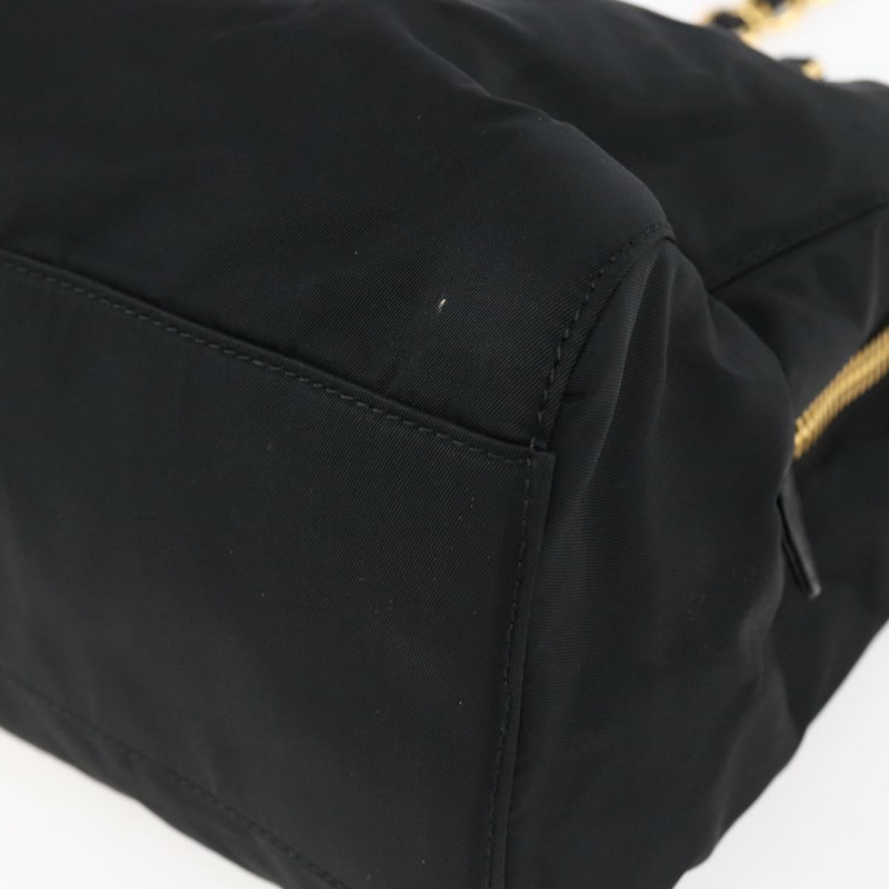 【日本直送】PRADA 尼龍黑色金色鏈條單肩包 正品 148283-8