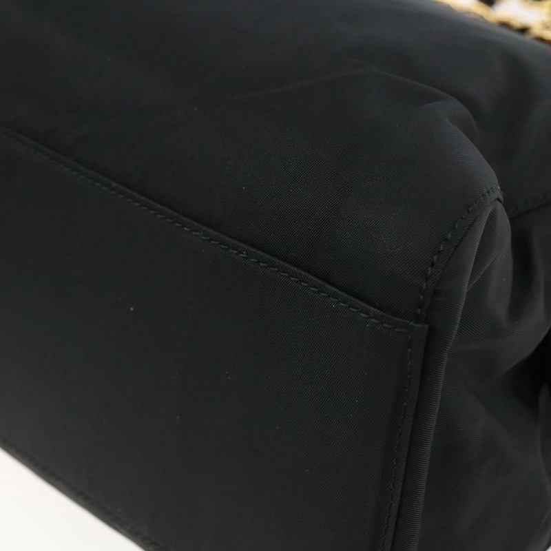 【日本直送】PRADA 尼龍黑色金色鏈條單肩包 正品 148283-14