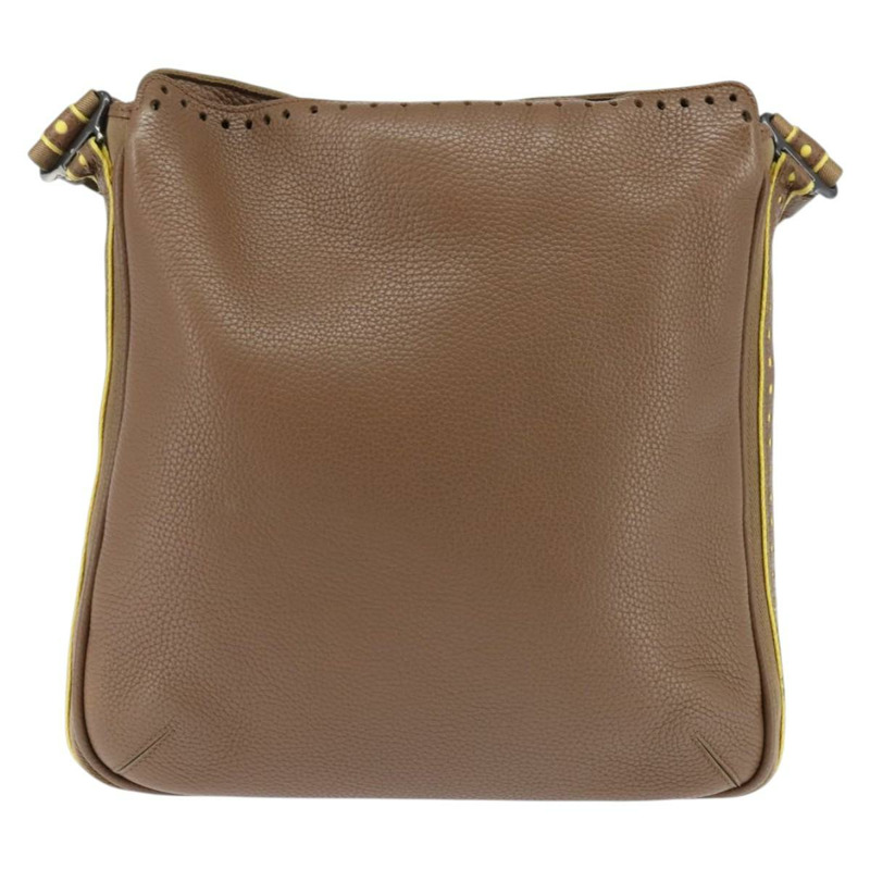 【日本直送】BOTTEGA VENETA 單肩包 沖孔皮革 棕色 金色 Auth bs30220-1