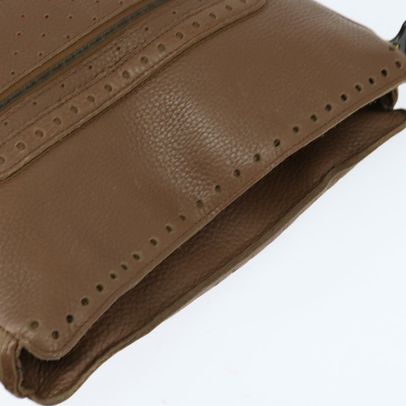 【日本直送】BOTTEGA VENETA 單肩包 沖孔皮革 棕色 金色 Auth bs30220-5